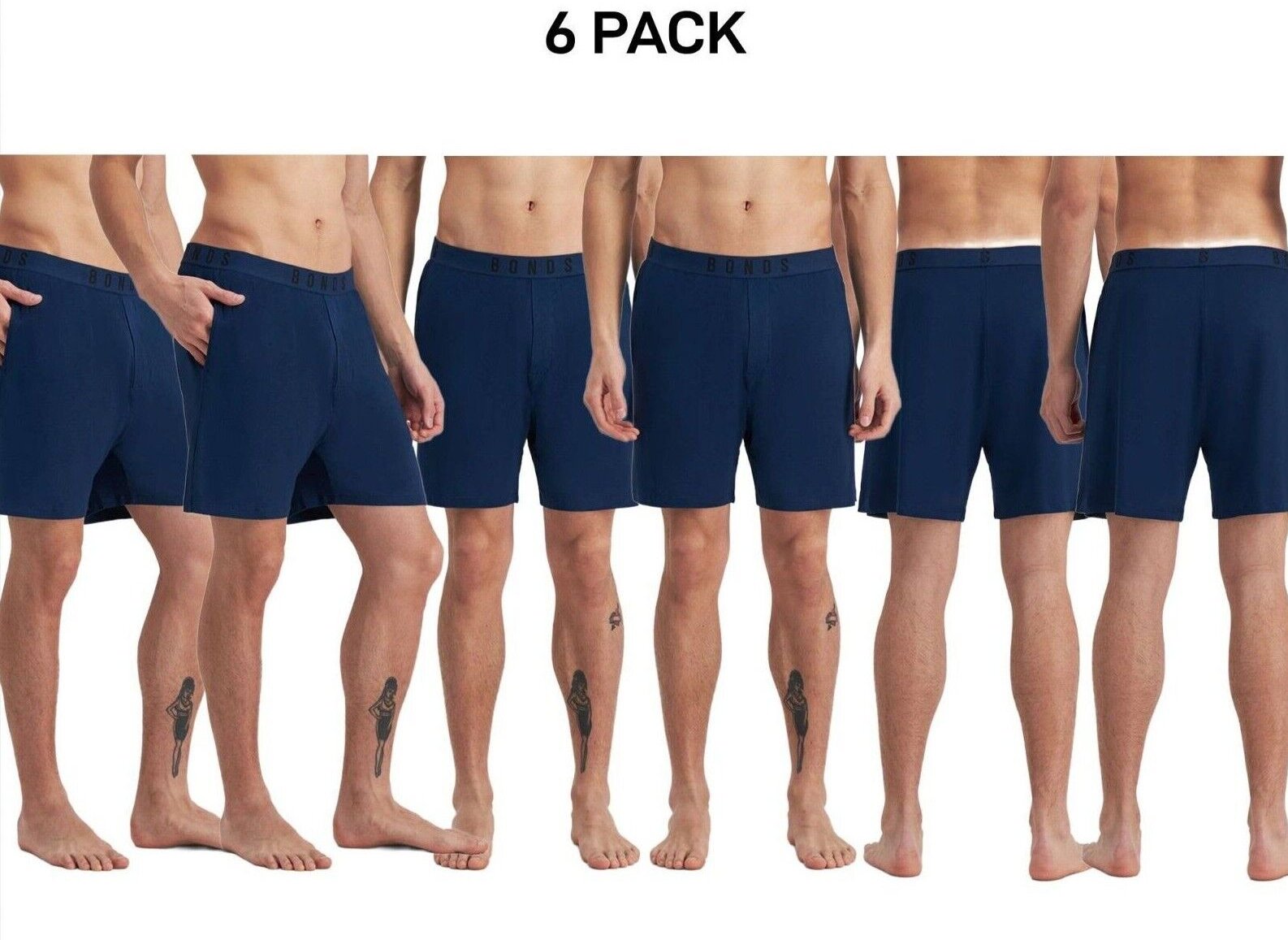 Bonds Mens Sleep Viscose Bamboo Short Comfy Soft Elastic Waistband 6 Pack MW9M