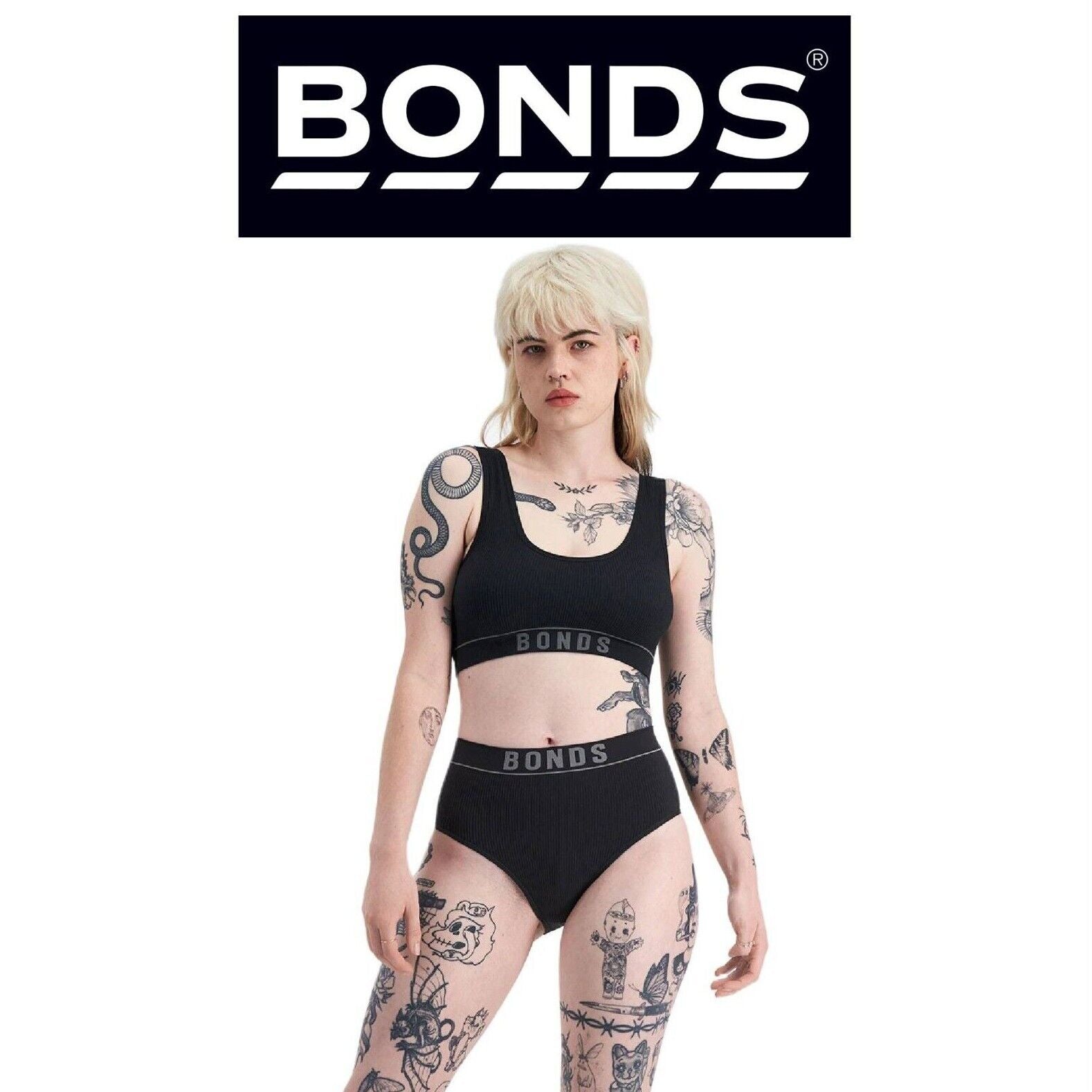 Bonds Womens Retro Rib Hi Hi Bikini Smooth Comfy Stretchable Knit WU8FA