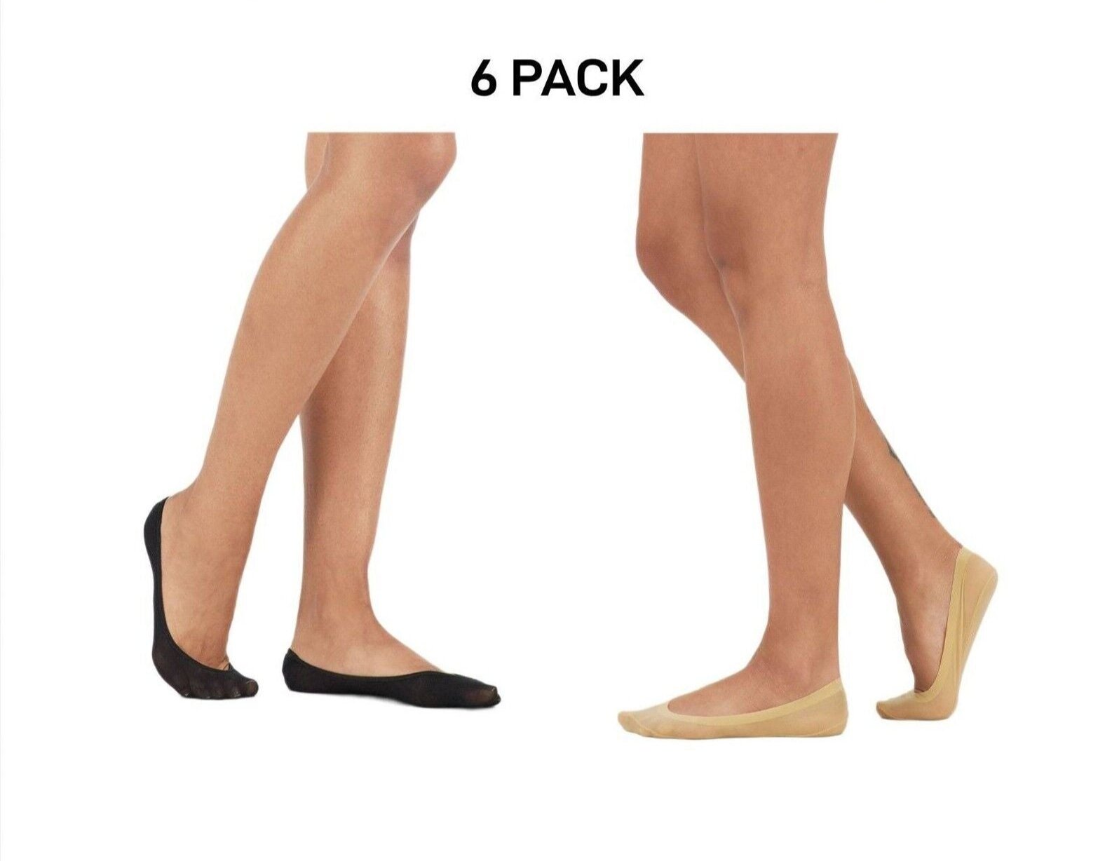 Bonds Womens Sheer Relief Smooth Footlet Soft Seamless Cushioned 6 Pack HXPV1N