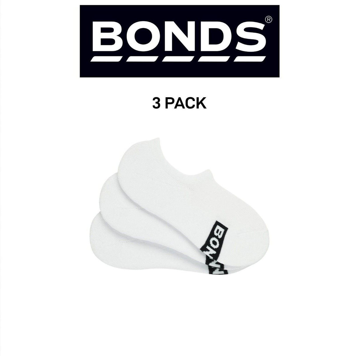 Bonds Mens Logo Sneaker Socks Cushioned Soles & Breathable Cotton 3 Pack SXKQ3N