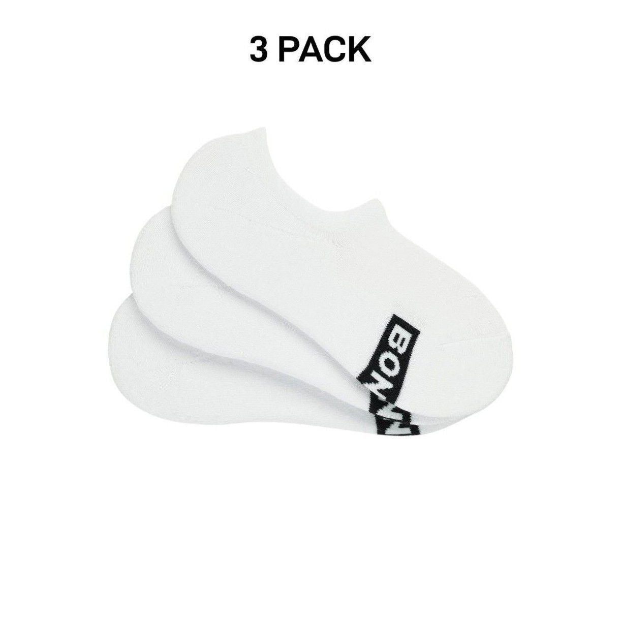 Bonds Mens Logo Sneaker Socks Cushioned Soles & Breathable Cotton 3 Pack SXKQ3N
