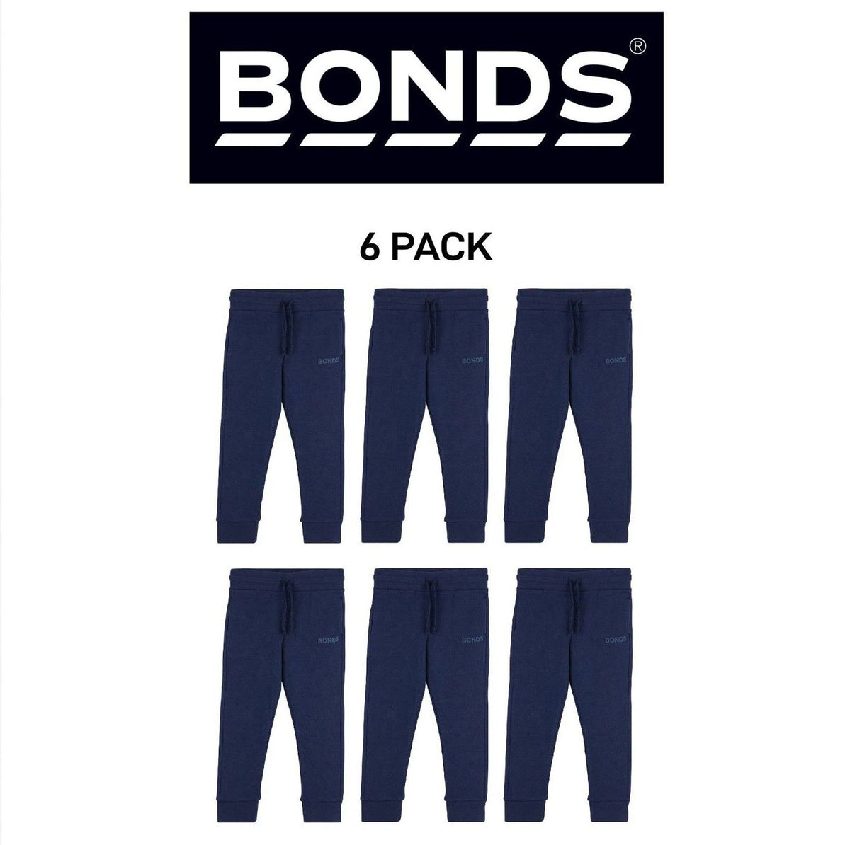 Bonds Baby Tech Sweats Trackie Lightweight and Warm Sporty Style 6 Pack KVQRA