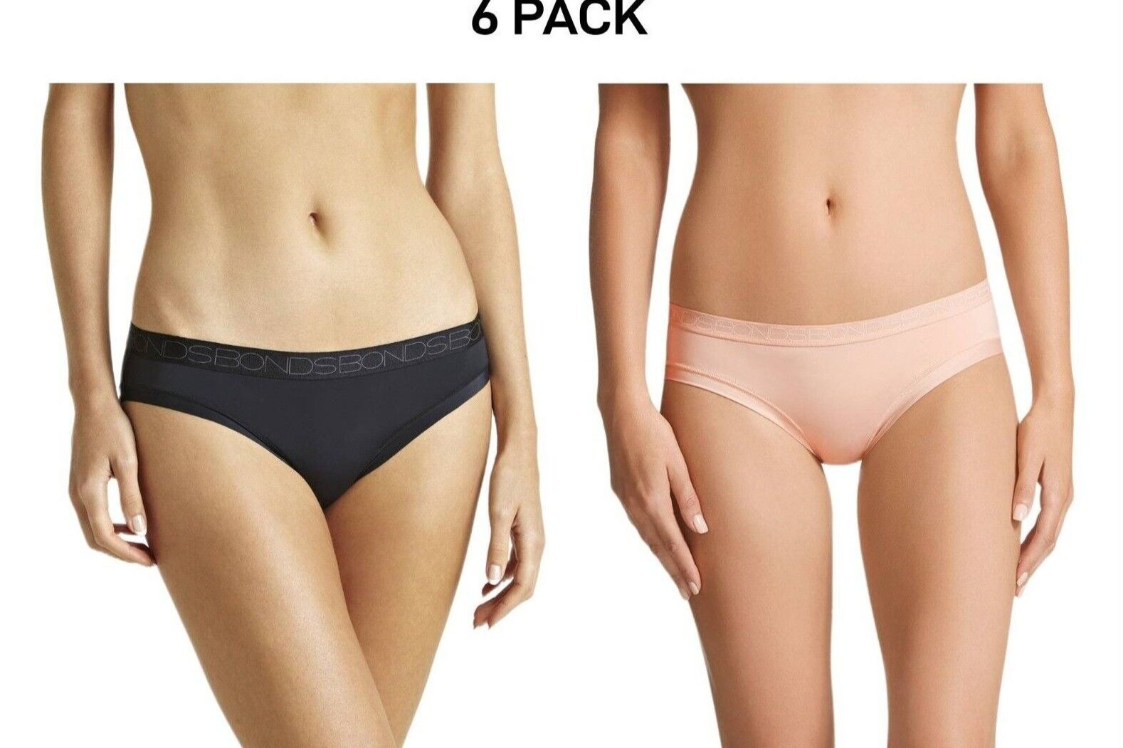 Bonds Womens Invisitails Bikini Lightweight Smooth Leg Band Brief 6 Pack WZ5WBY