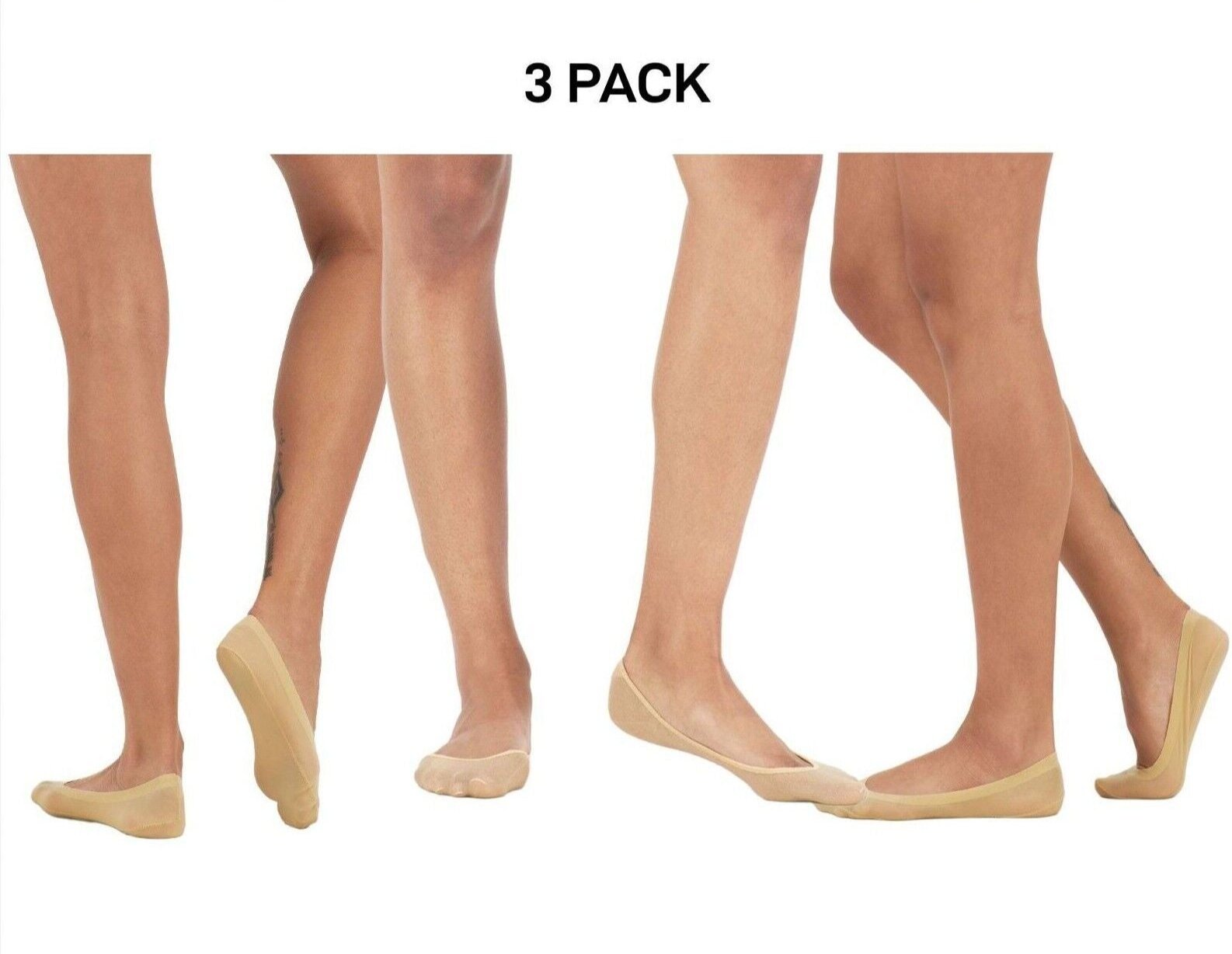Bonds Womens Sheer Relief Smooth Footlet Soft Seamless Cushioned 3 Pack HXPV1N