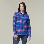 HARD YAKKA Women's Fit Check Flannie Shirt Relaxed Fit Smart Stylish Y08744-Collins Clothing Co