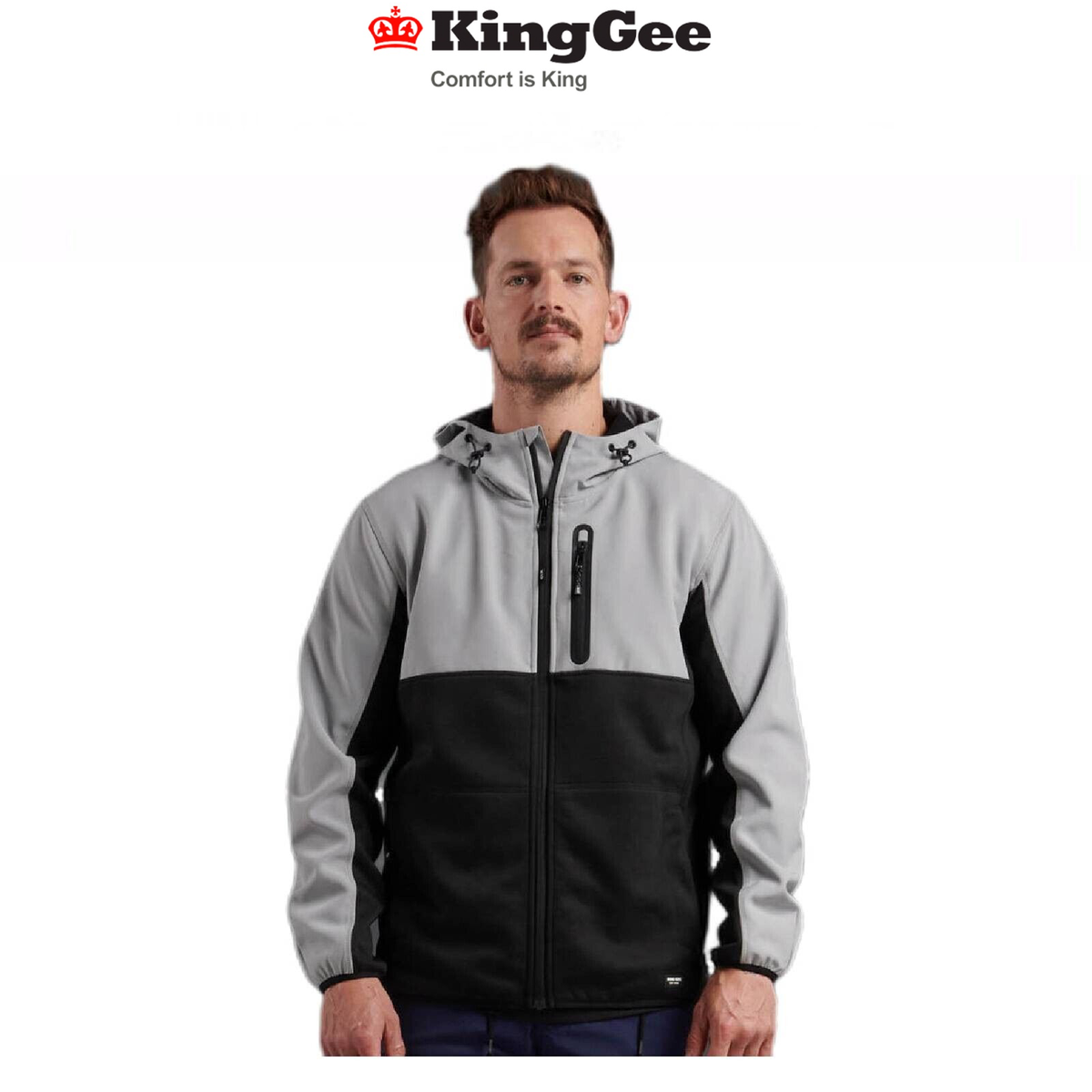 FATHERS DAY SALE KingGee Mens Trademark Hybrid Hoodie Warm Ripstop Jacket K15006