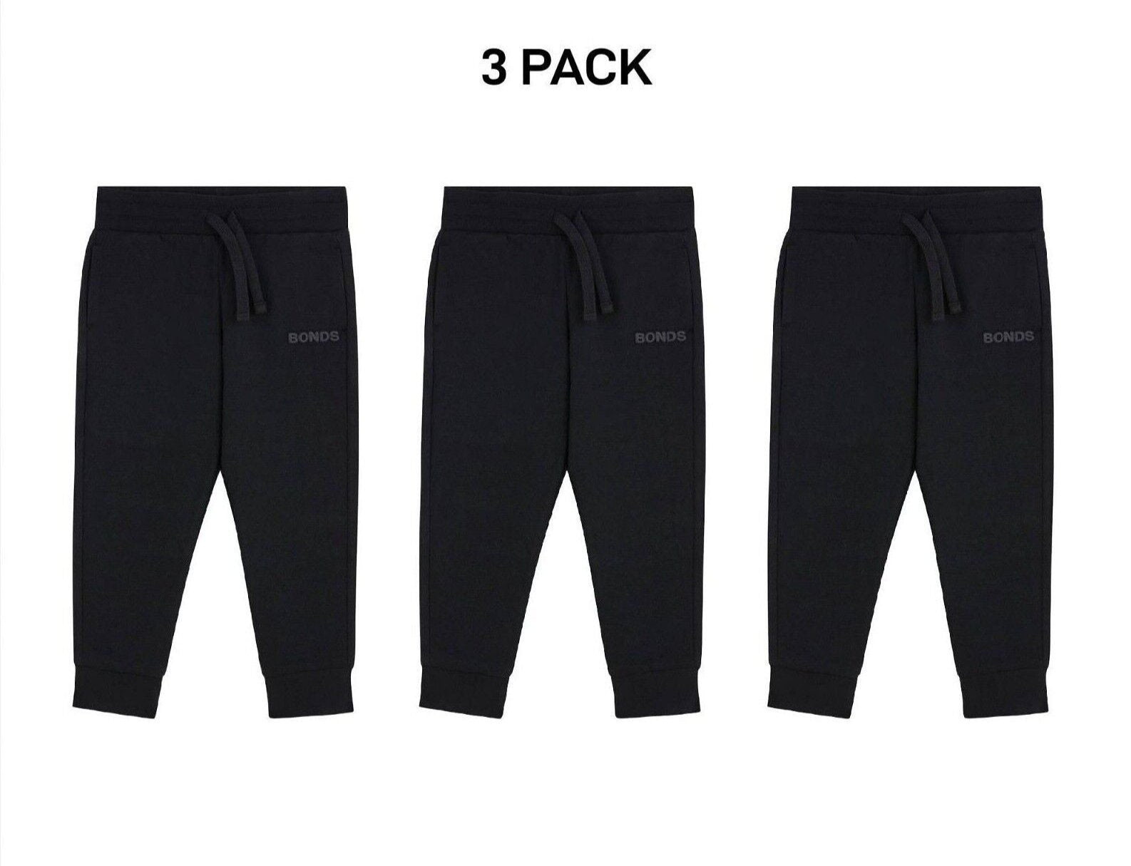 Bonds Baby Tech Sweats Trackie Lightweight and Warm Sporty Style 3 Pack KVQRA