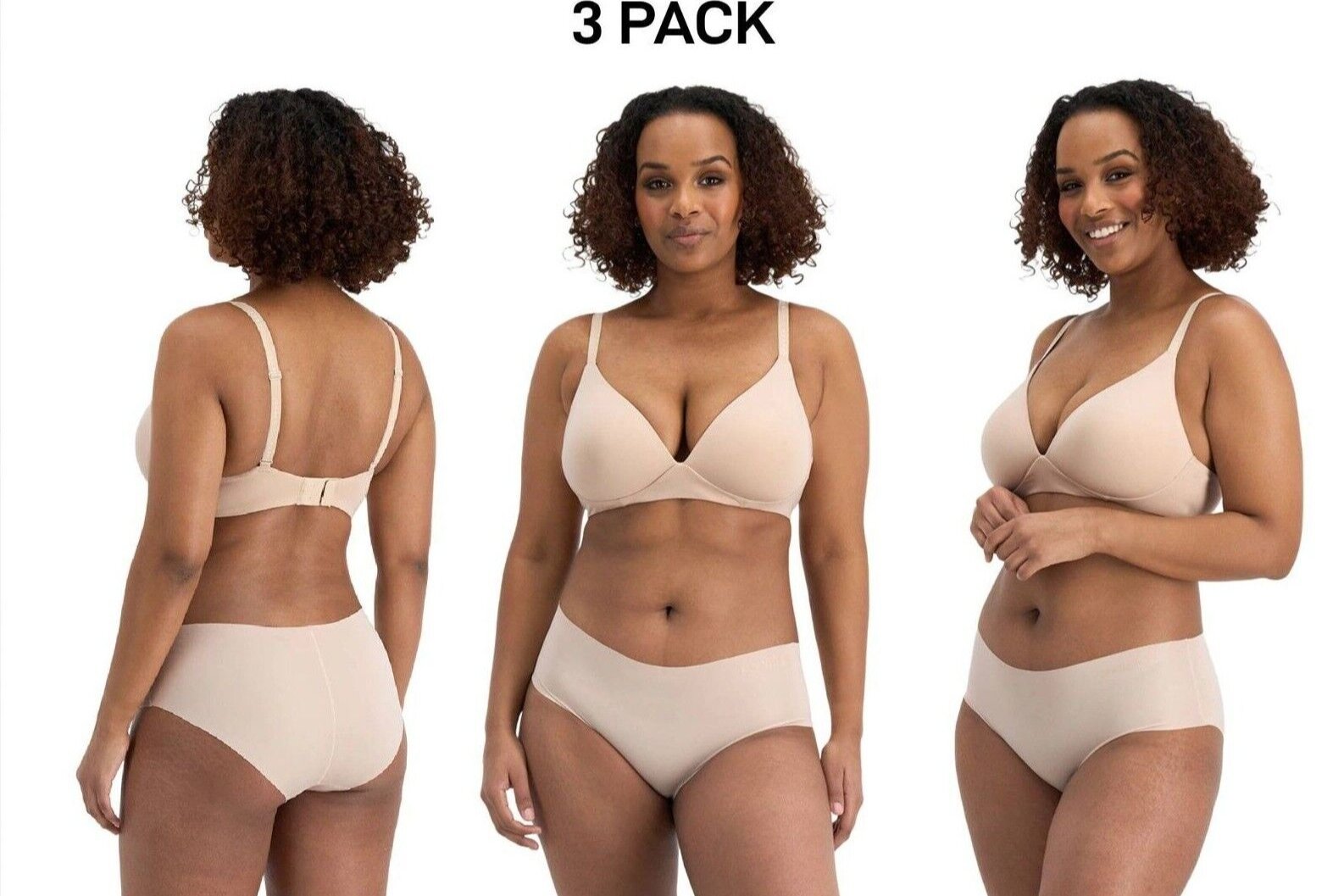 Bonds Womens Invisible Freecuts Midi Light Simple Lightweight Undies 3 Pack WU3Q