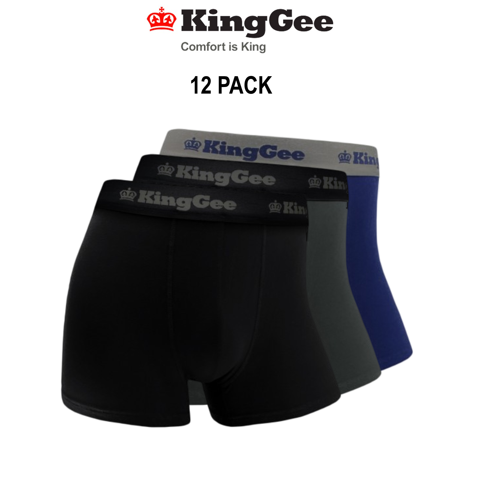 KingGee Bamboo Work Trunks 12 Pack Superior Jocks Comfort Breathable K19005