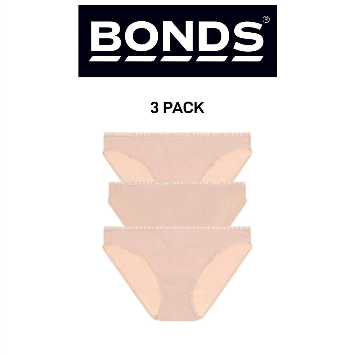 Bonds Womens Hipster Bikini Comfortable Coverage Low Rise Waist 3 Pack WUVXA