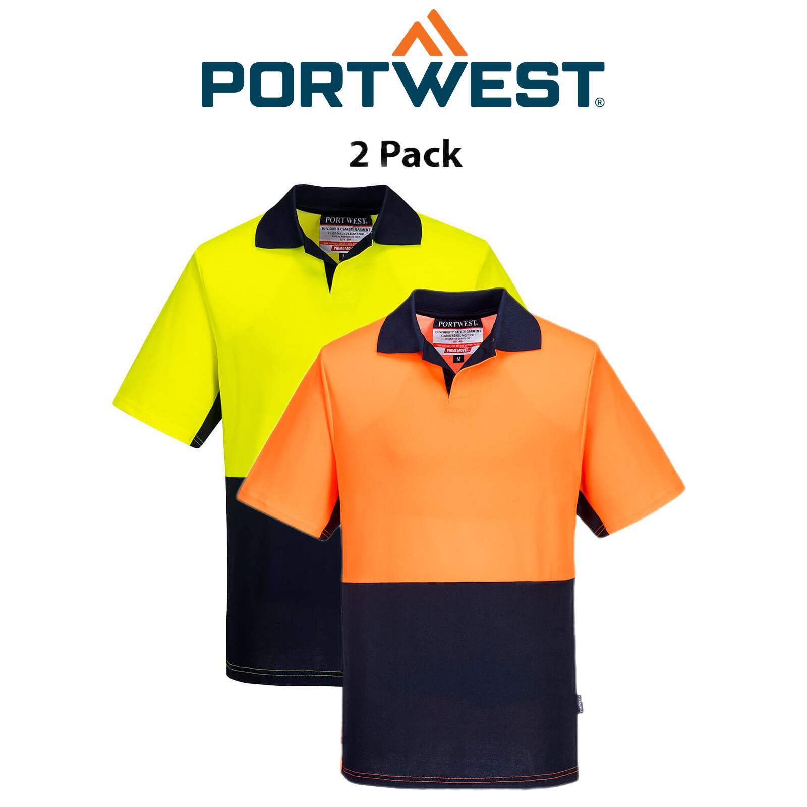 Portwest Short Sleeve Food Industry 2 Pack Cotton Comfort Polo Work Safety MF210