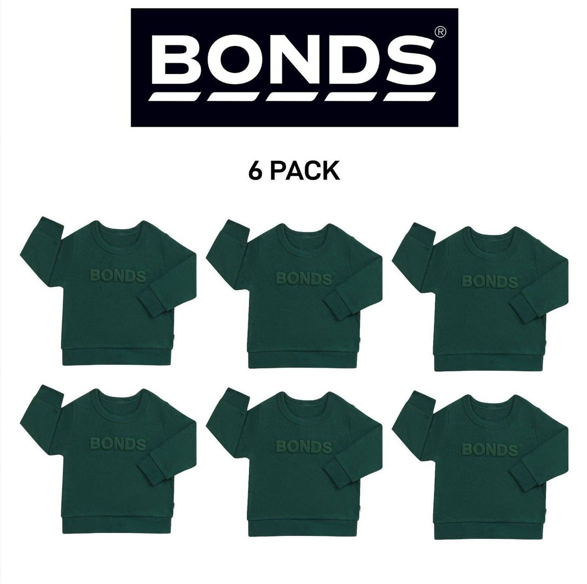 Bonds Baby Tech Sweats Pullover Ultimate Warm Comfort Sporty Style 6 Pack KVQTA