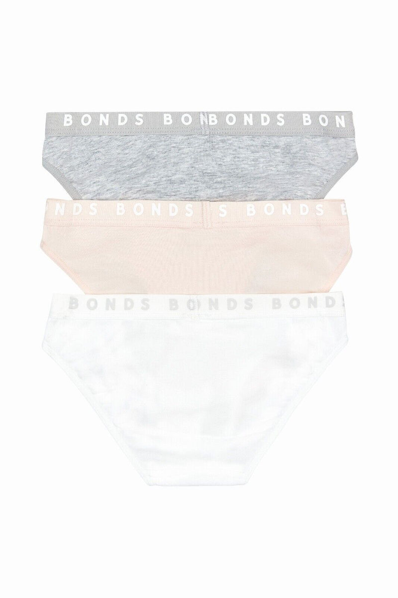 Bonds Girls Hipster Bikini Plain Comfortable Cotton Fabric 12 Pack UWPR3A