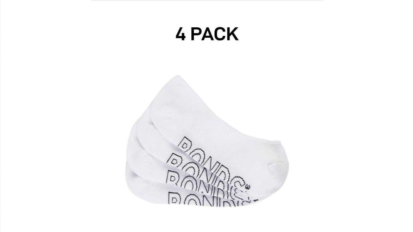 Bonds Womens Lightweight Liner Invisible Socks Comfy Cushioning 4 Pack LXPJ4N