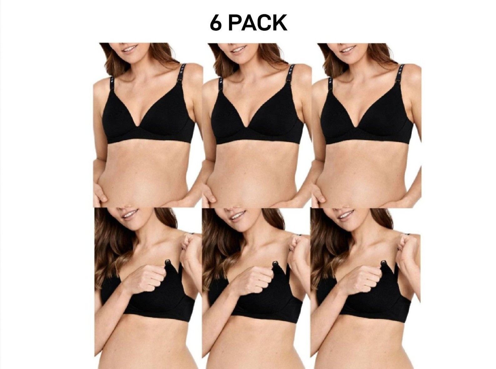 Bonds Womens Original Maternity Wirefree Contour Bra Comfy Coverage 6 Pack YXJ4Y