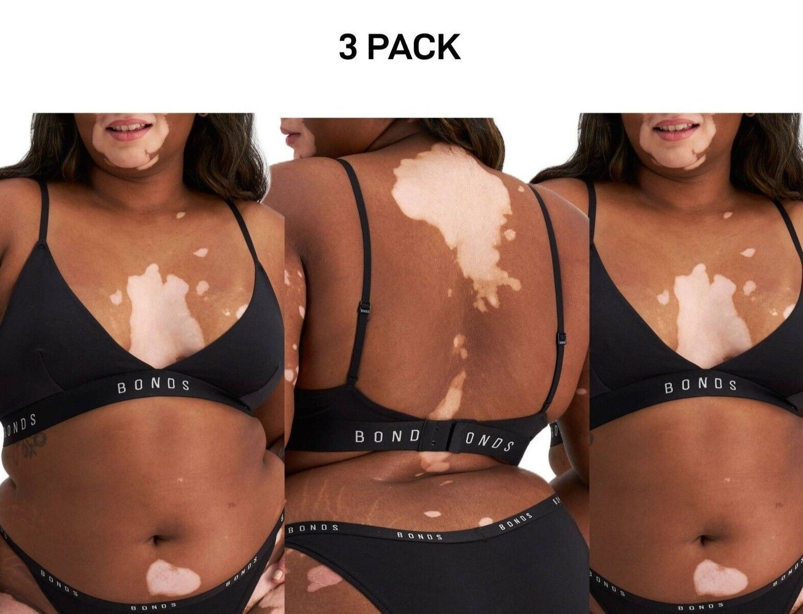 Bonds Womens Original Triangle Crop Comfy Flattering Supportive Bra 3 Pack WVGGA