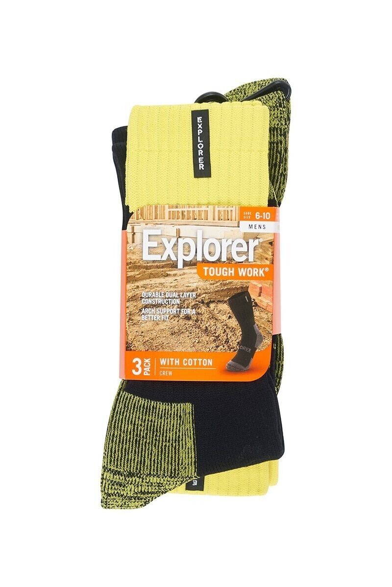 Bonds Mens Explorer Tough Work Crew Comfortable Soft Cotton Sock 12 Pack SYNH3N