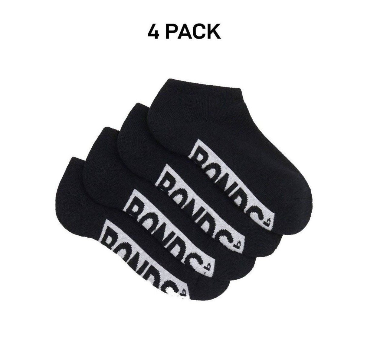 Bonds Kids Logo Cushioned Low Cut Socks Cotton Comfy Cushioning 4 Pack RXTV4W