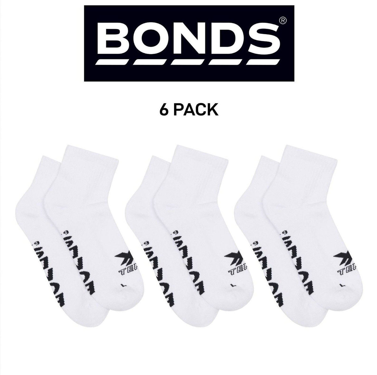 Bonds Mens X-Temp Quarter Crew Socks Dynamic Dual Action Cooling 6 Pack SXX72N