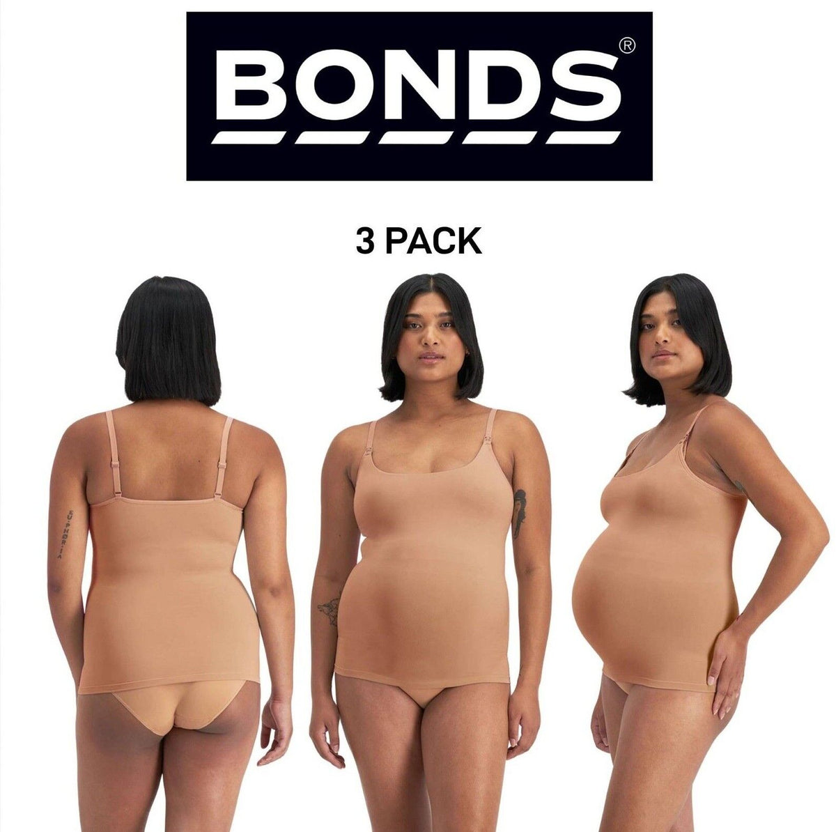 Bonds Womens Bases Maternity Scoop Singlet Soft and Comfy Support 3 Pack YWU9