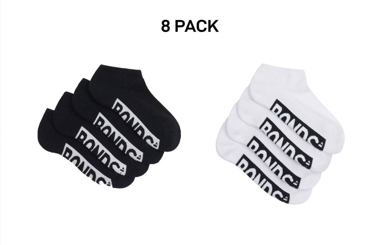 Bonds Kids Logo Cushioned Low Cut Socks Cotton Comfy Cushioning 8 Pack RXTV4W