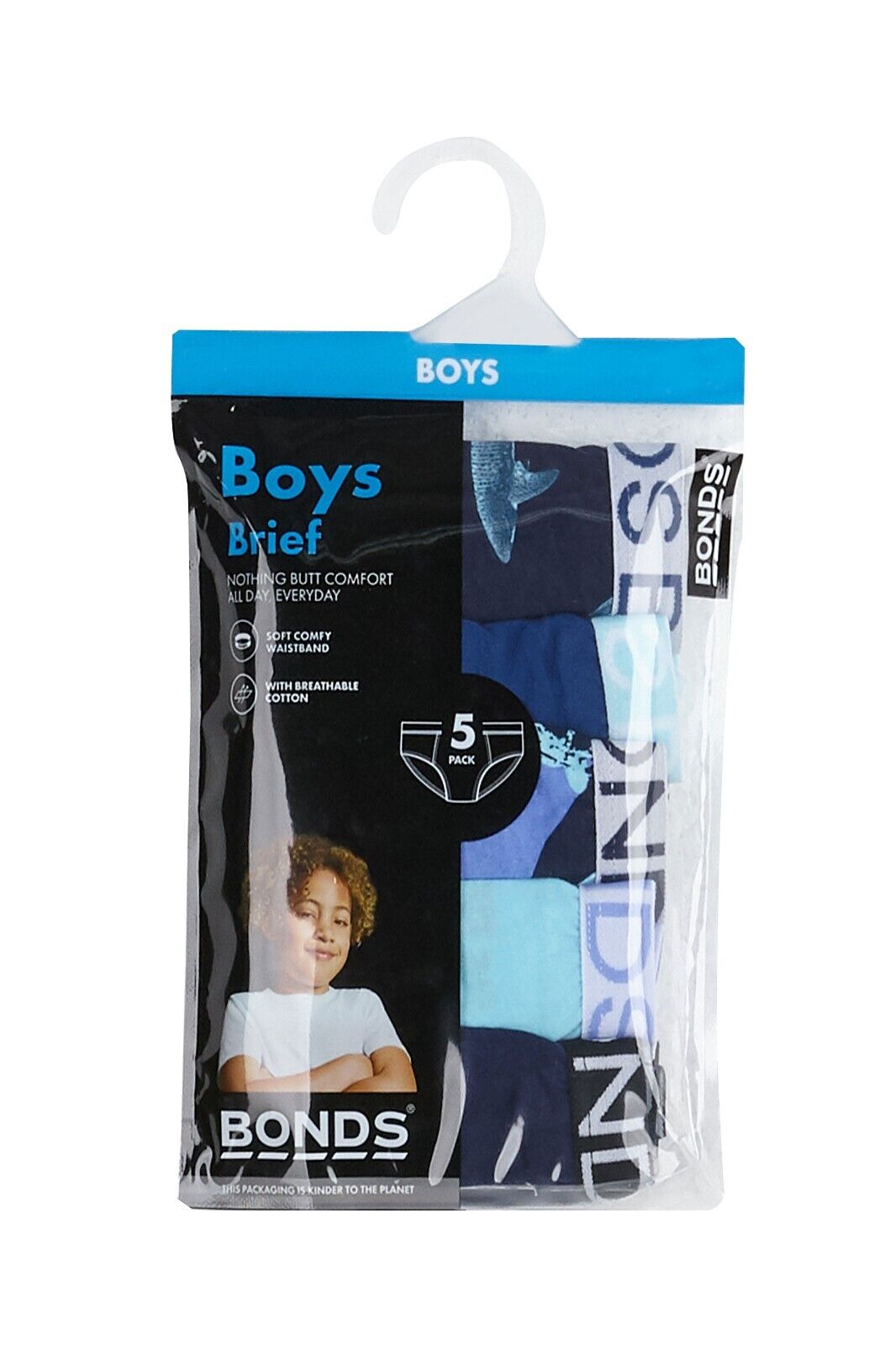 Bonds Boys Brief Soft Stretchable Comfortable Contoured Fit 5 Pack UWNU5A MI6