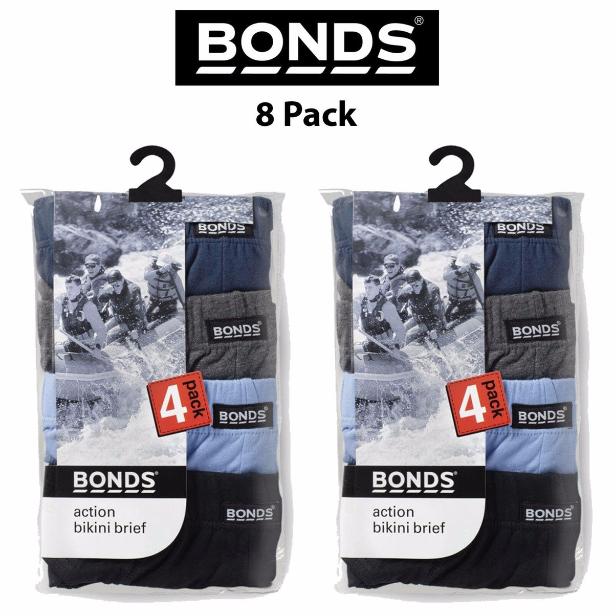 Mens Bonds Action Hipster Bikini Brief Jocks 8 Pack Comfy Underwear Cotton M8OS4