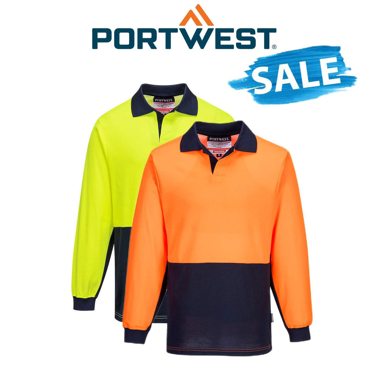 SALE Portwest Long Sleeve Food Industry Cotton Comfort Polo Work Safety MF213