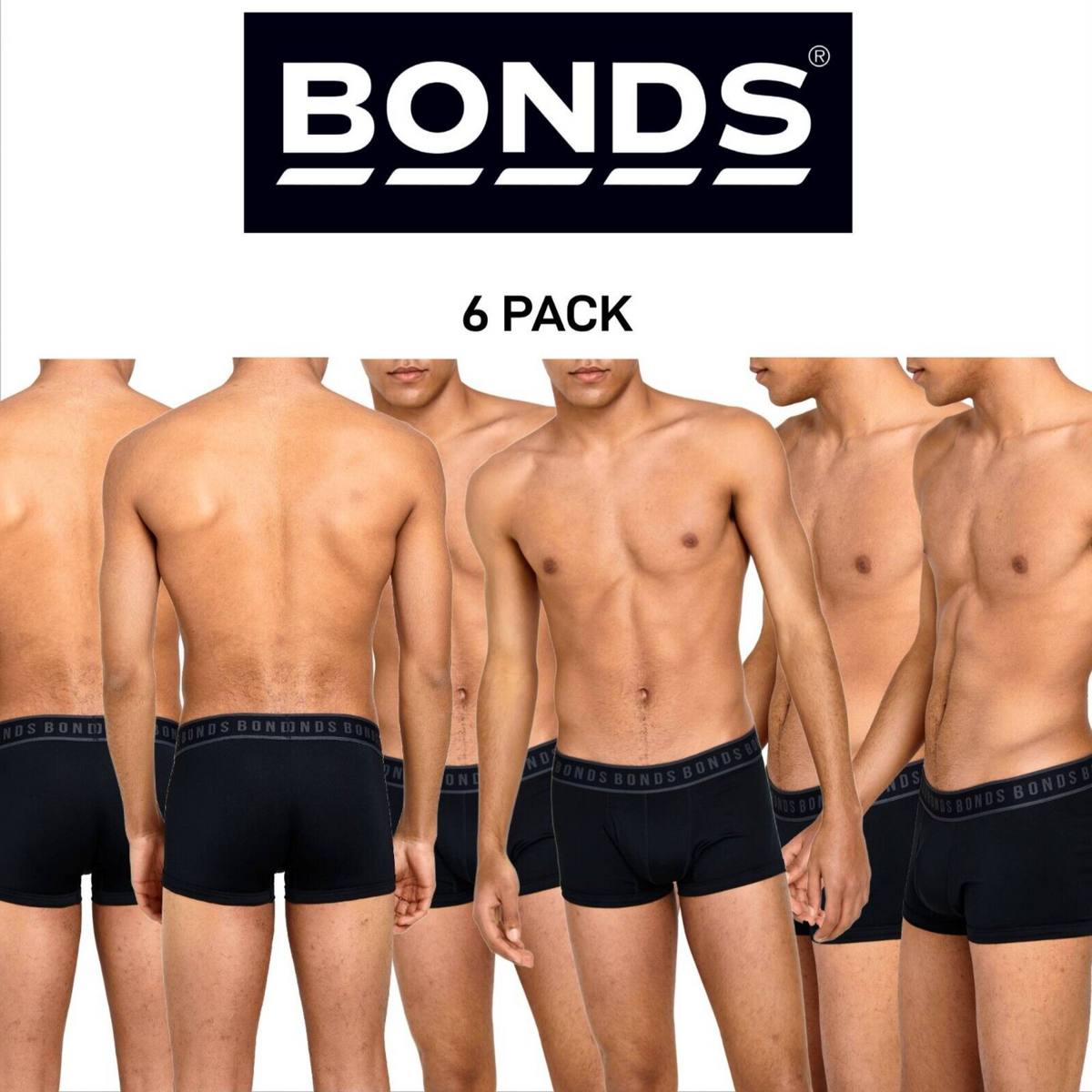 Bonds Mens Fit Luxe Trunk Ultra Soft Seasonal Fit Elastic Waistband 6 Pack MX4V