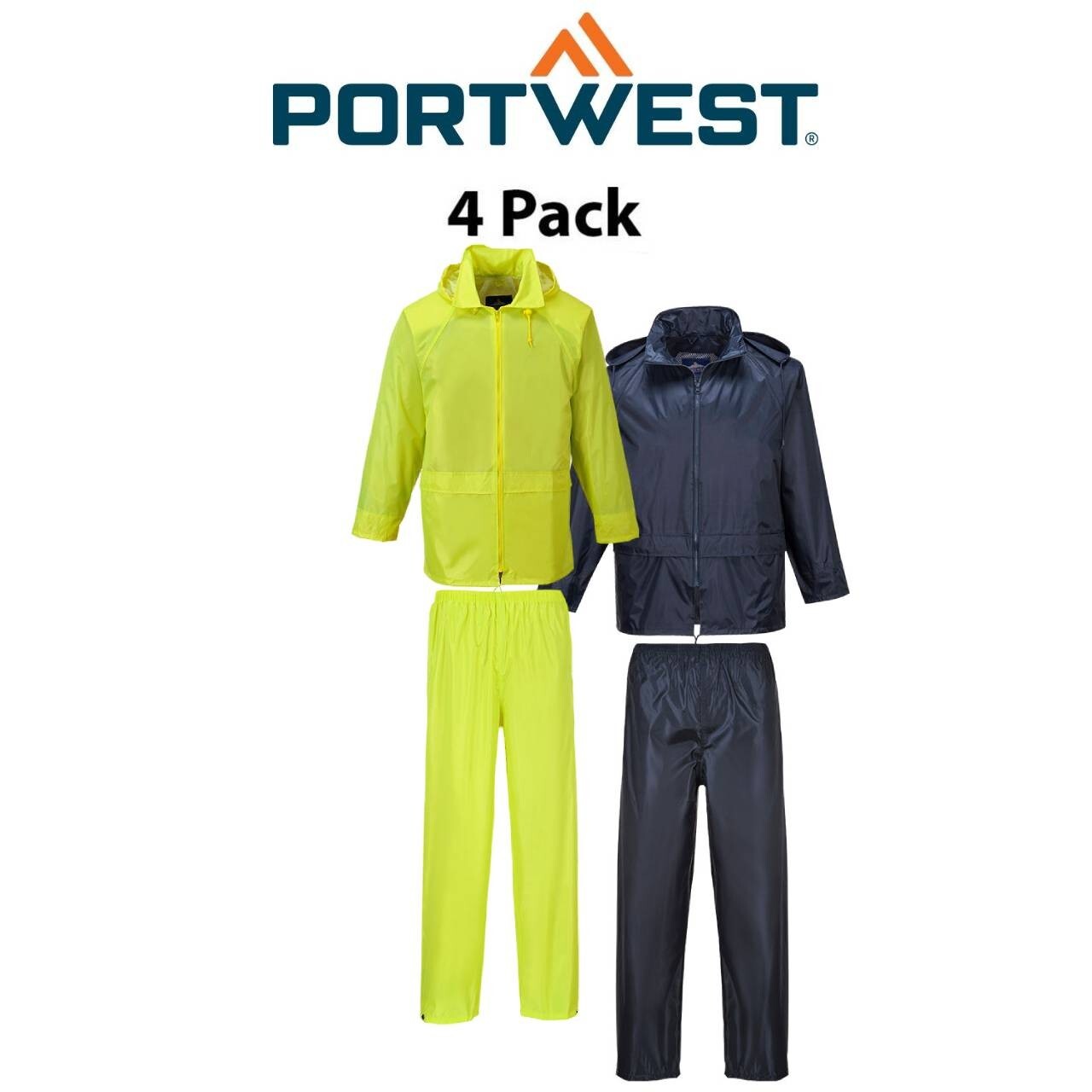Portwest Mens 4 Packs Essentials Rainsuit (2 Piece Suit) L440