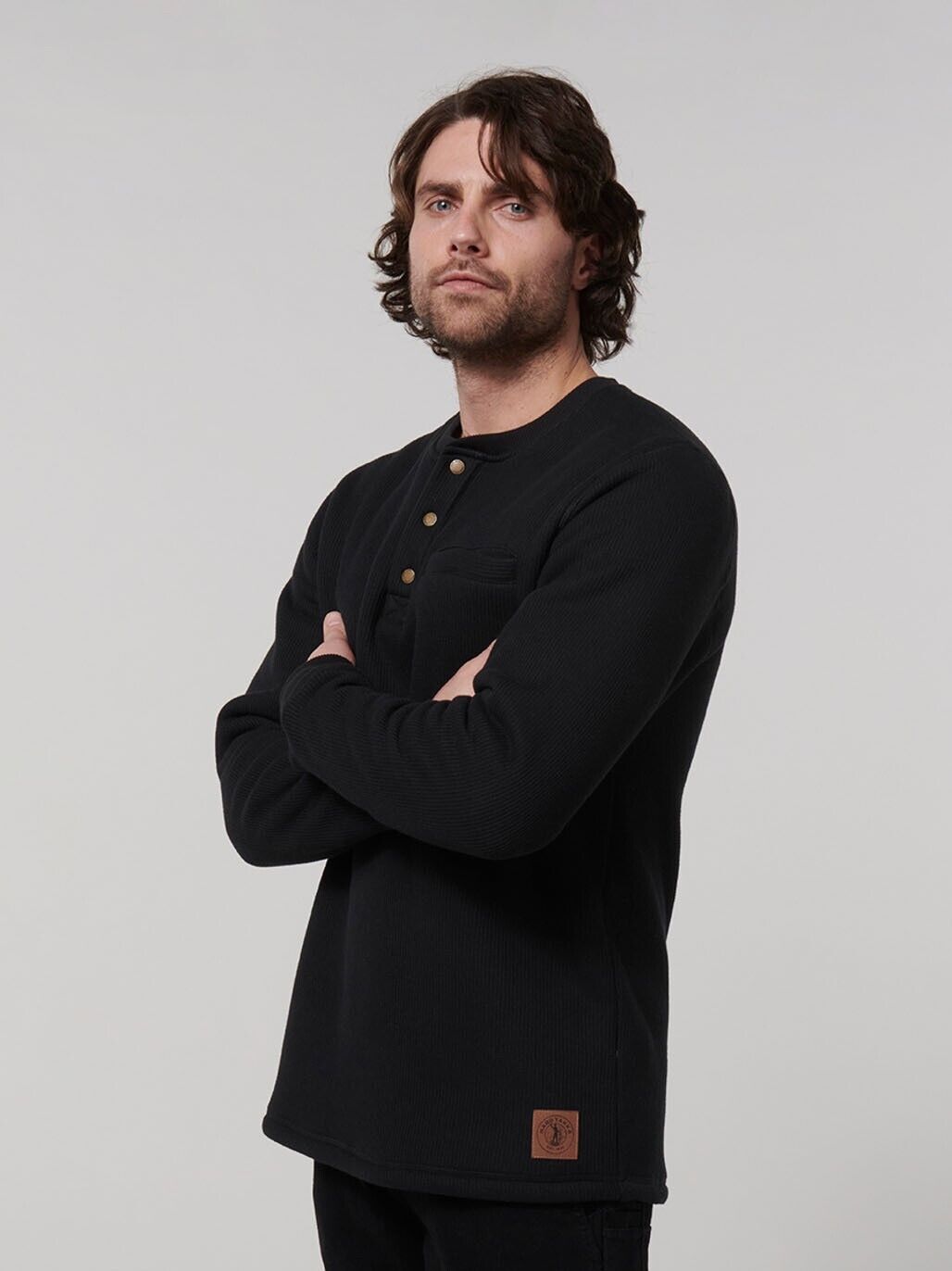 WINTER SALE! HARD YAKKA Mens  Sherpa Henley Contrast Warm Work Jacket Y19488