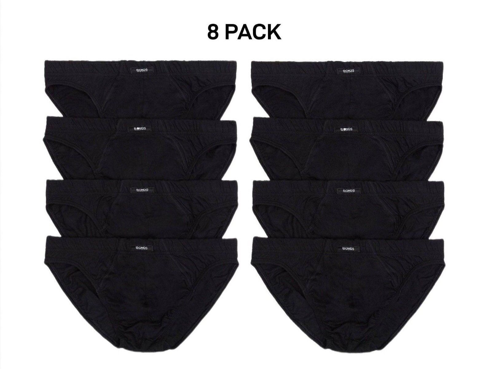Bonds Mens Action Brief  Soft Cotton and Encased Elastic Comfort 8 Pack M8OS4