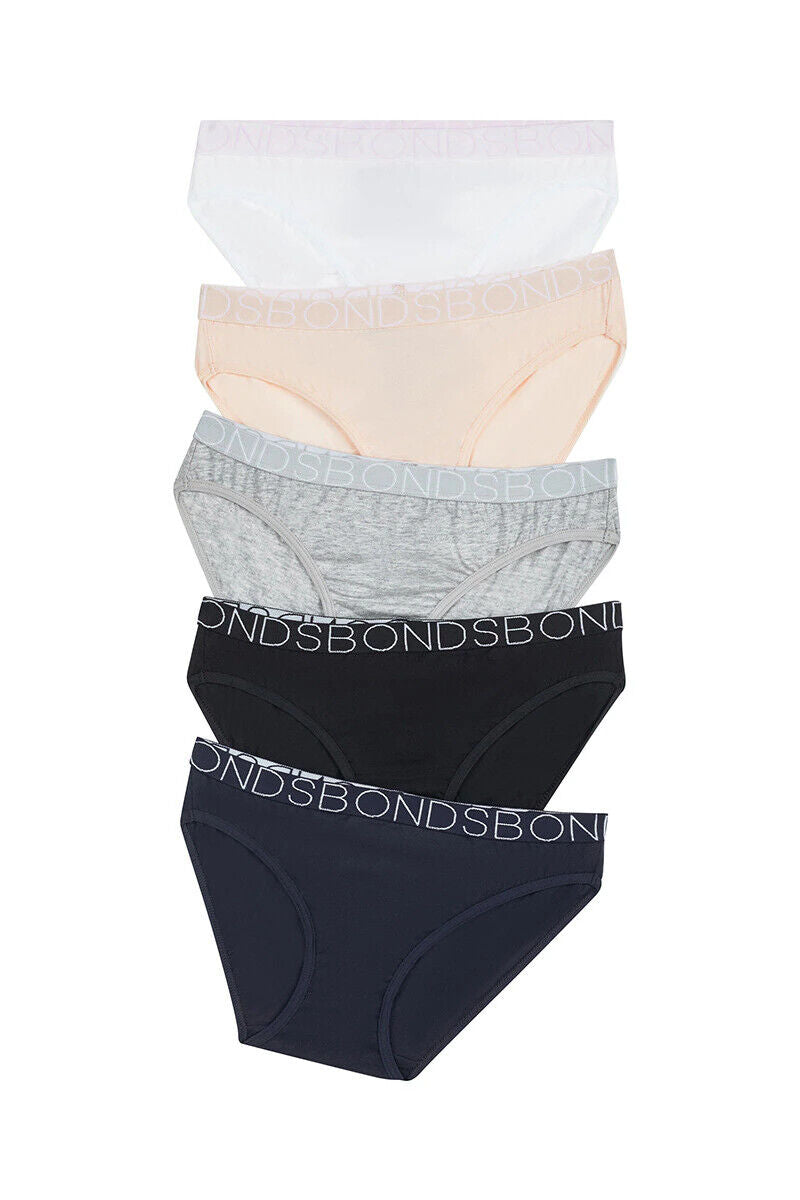 Bonds Girls Bikini Comfy Flexible Coverage Lightweight Breathable 15 Pack UWCE5A