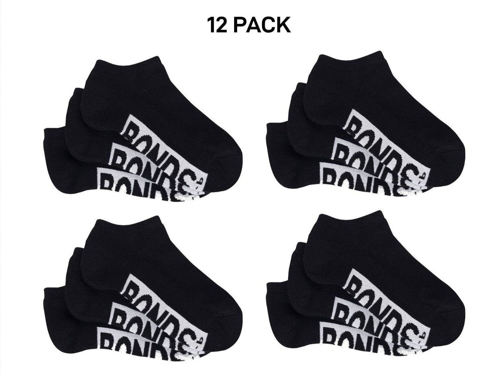 Bonds Kids Cushioned Low Cut Mesh Cooling Zone Cotton Sock 12 Pack RXVQ3N