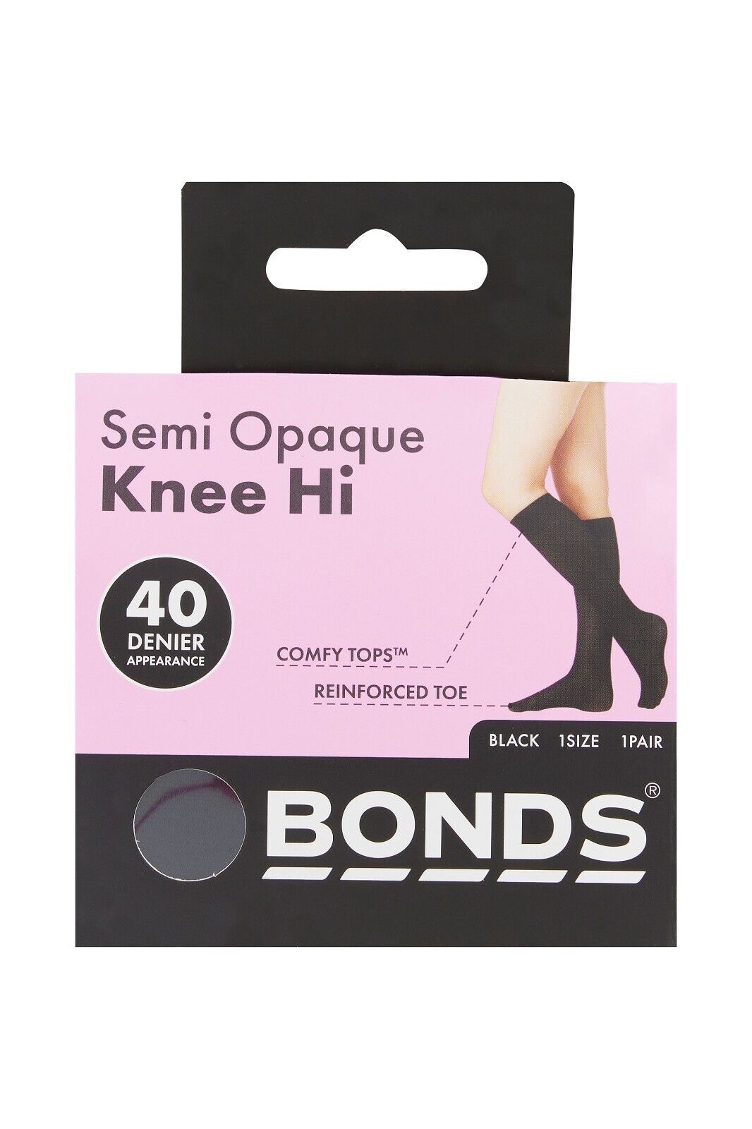 Bonds Womens Semi Opaque Knee High 40 Denier Socks Wide Comfort 4 Pack L79582