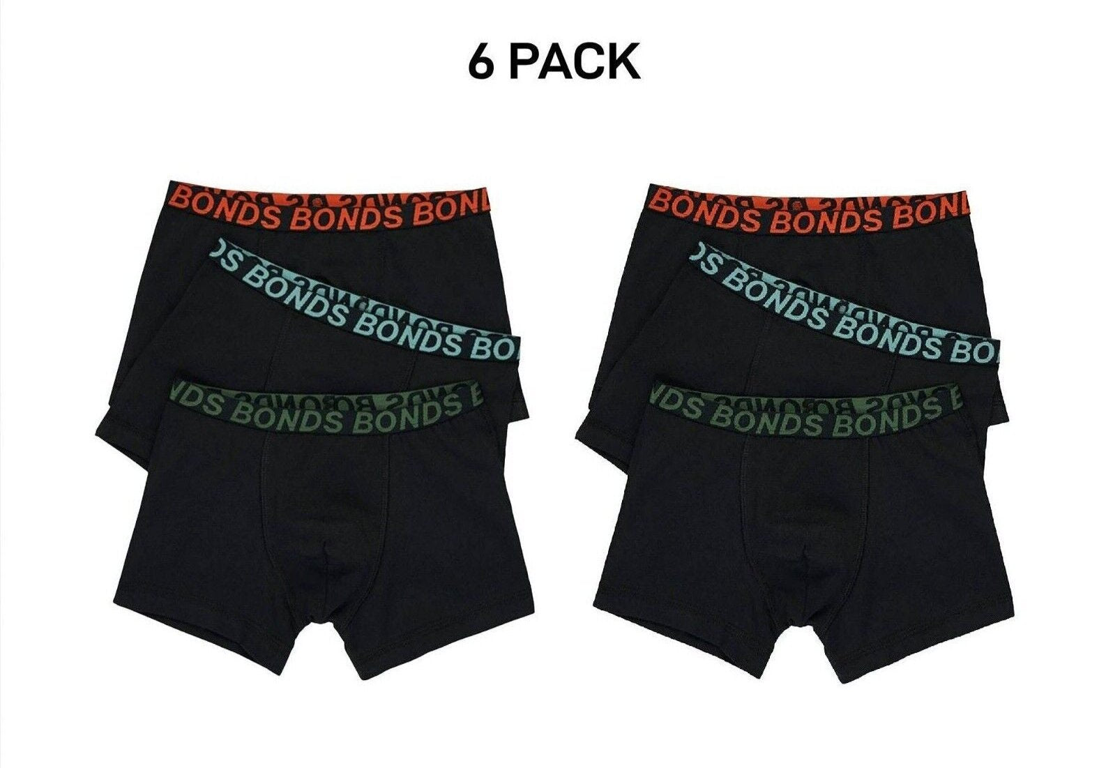 Bonds Boys Trunk Sport Moisture Wicking Cool & Dry Comfort Covered 6 Pack UWKN3A