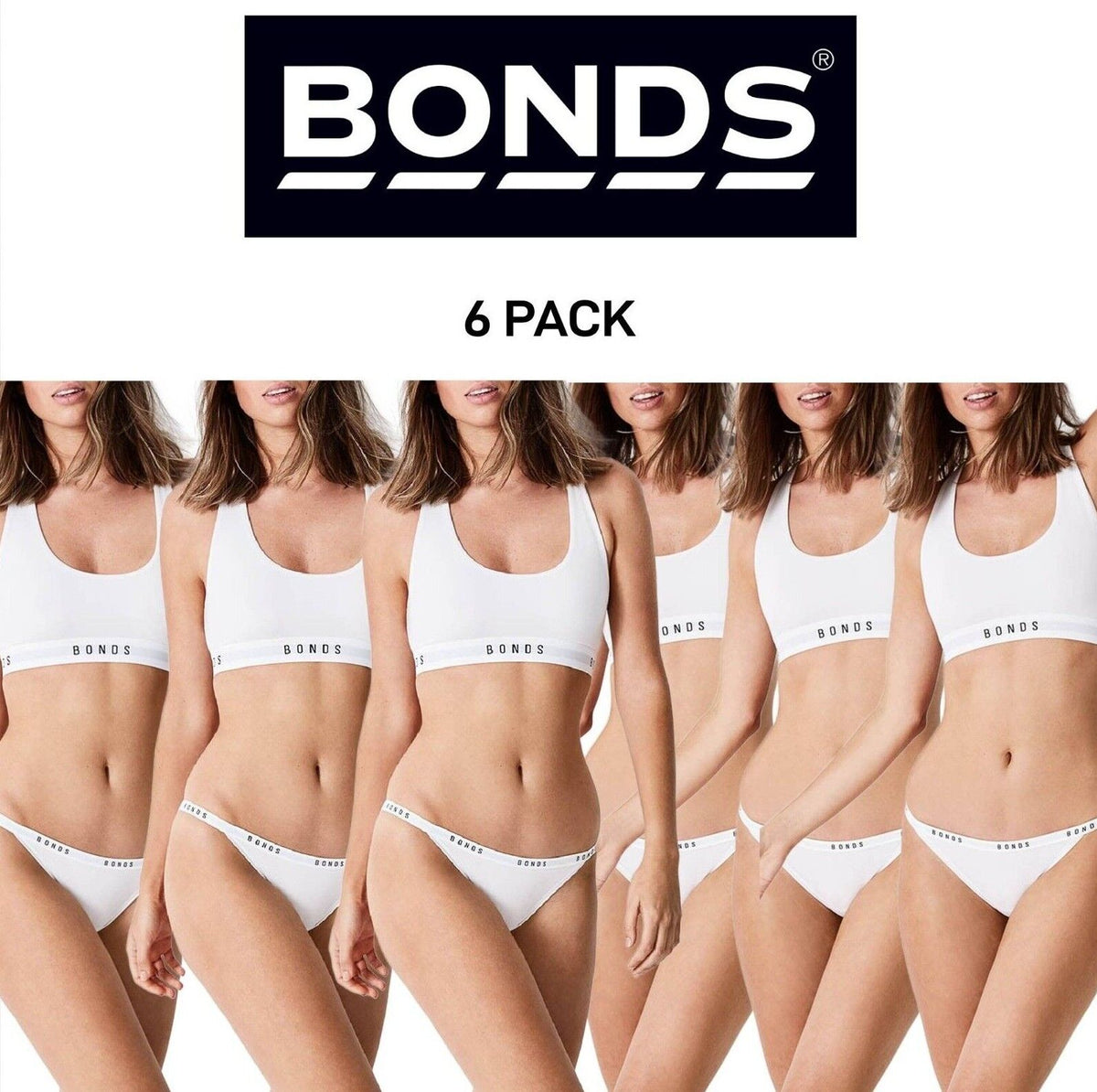 Bonds Womens Originals String Bikini Classic Ultra Smooth Finish 6 Pack WVGNA