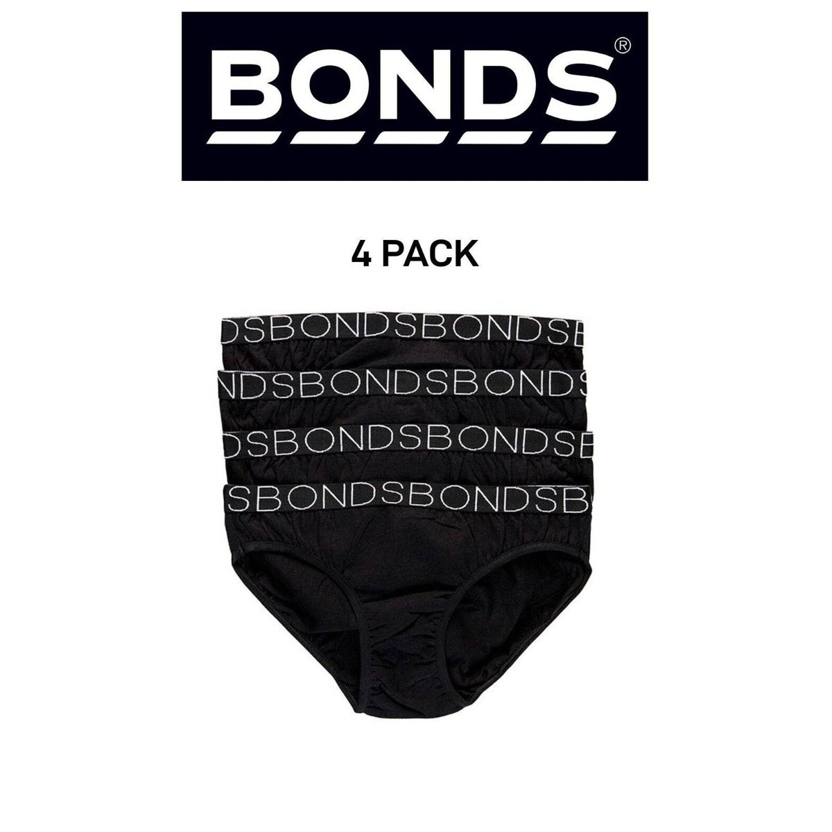 Bonds Girls Bikini Undies Flexible Lightweight and Breathable 4 Pack UZR14A