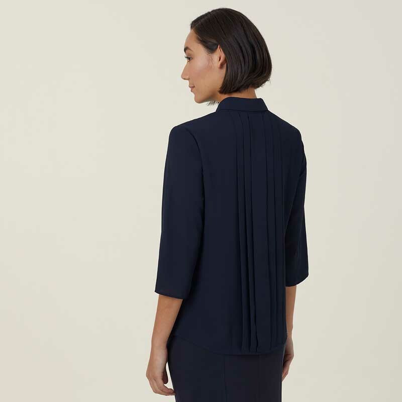 NNT Womens Business Georgie  3/4 Sleeve Pleat Back Formal Shirts Classic CATUKZ