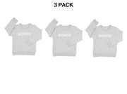 Bonds Kids Tech Sweats Pullover Soft Knitted Warm Cotton Poly Blend 3 Pack KVQTK