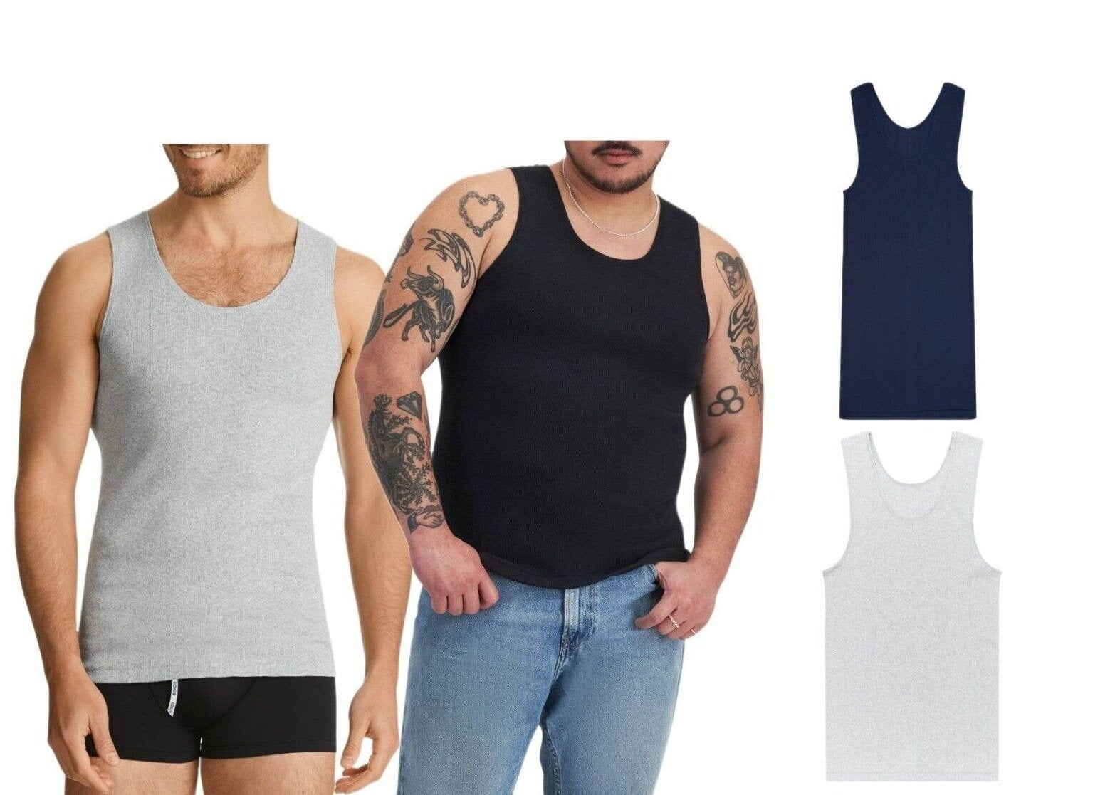 Bonds Mens Chesty Cotton Singlets Underwear Singlet Ribbed Cotton M757P