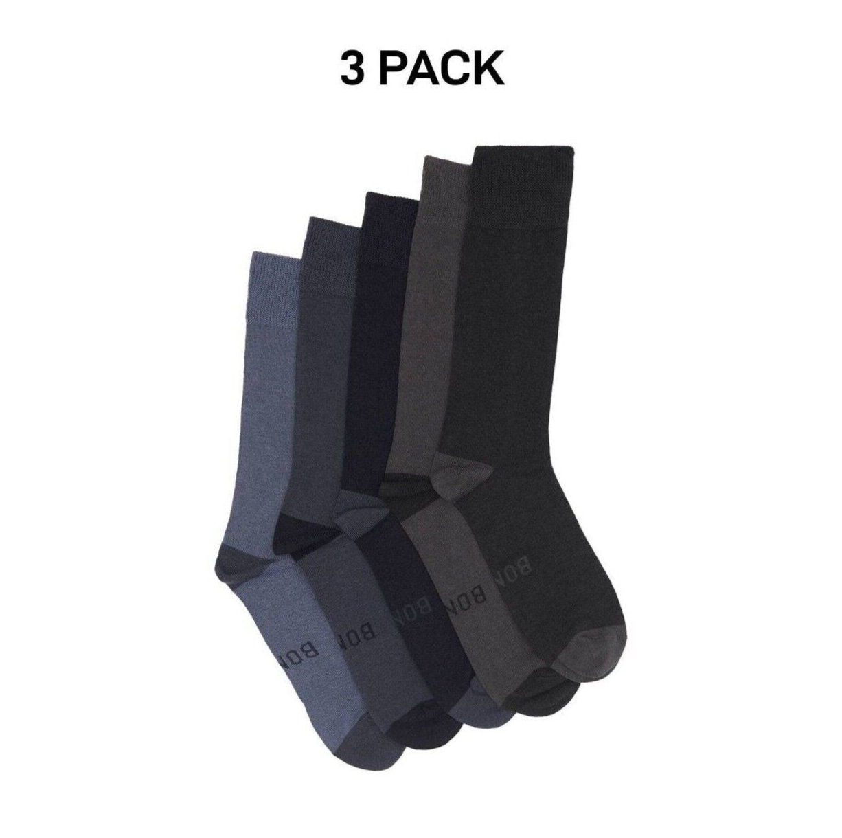 Bonds Mens Bamboo Crew Socks Fine Seams Comfy Toes & Ankle Support 3 Pack SZFQ5W