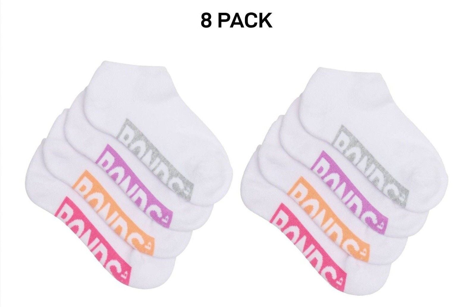 Bonds Kids Logo Light Low Cut Socks Comfy Lightweight Breathable 8 Pack RXU74W