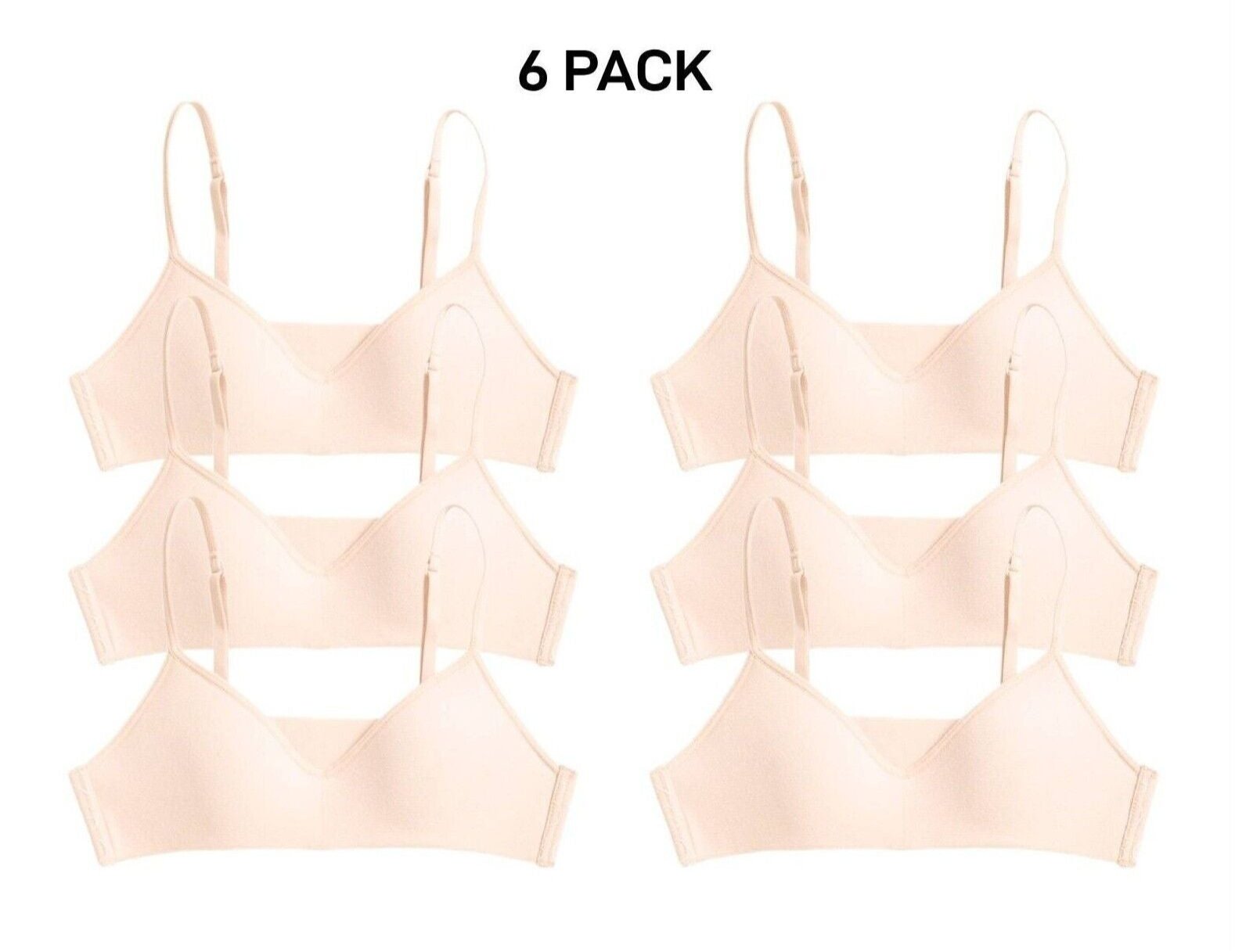 Bonds Girls Stretchies Contour Crop Extendable Elastic Straps Bra 6 Pack UZR31A