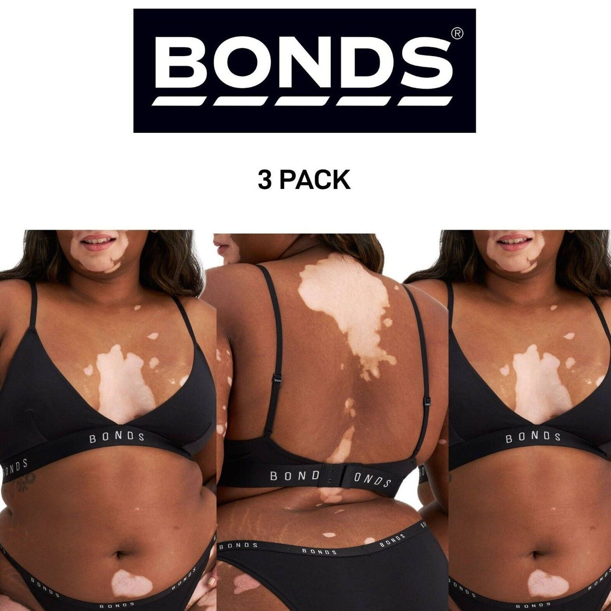 Bonds Womens Original Triangle Crop Comfy Flattering Supportive Bra 3 Pack WVGGA