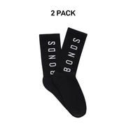 Bonds Mens Originals Crew Socks Stretchy Rib Ankle & Arch Support 2 Pack SYEX2N