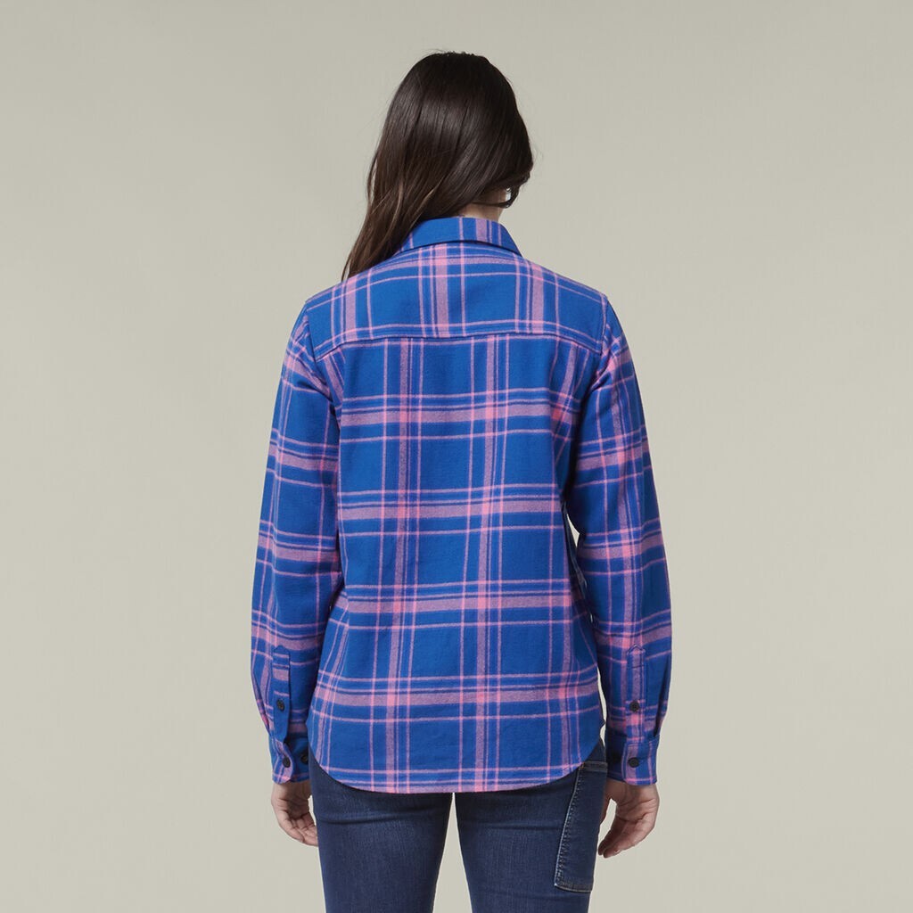 SALE HARD YAKKA Women's Fit Check Flannie Shirt Relaxed Fit Smart Stylish Y08744