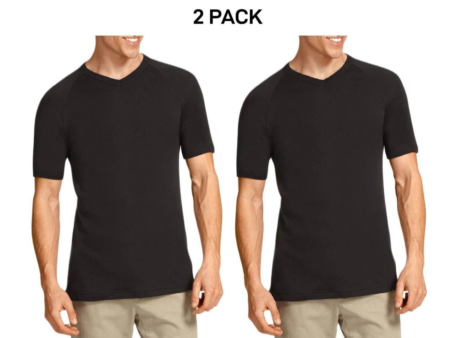 Bonds Mens Genuine V-Neck Raglan Tee Suit in Every Size and Shape 2 Pack M9762W