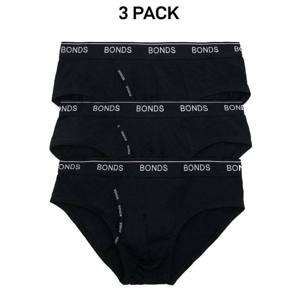 Bonds Mens Guyfront Brief Soft & Stretchy Cotton Fly Front 3 Pack MZ953A
