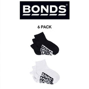 Bonds Kids Cushioned Quarter Crew Thickness for Comfiness Sock 6 Pack RXVP3N